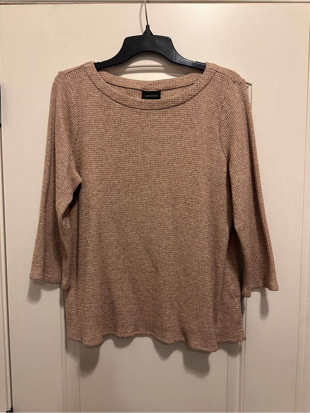 J.Jill Women’s Beige Waffle Knit Long Sleeve Top